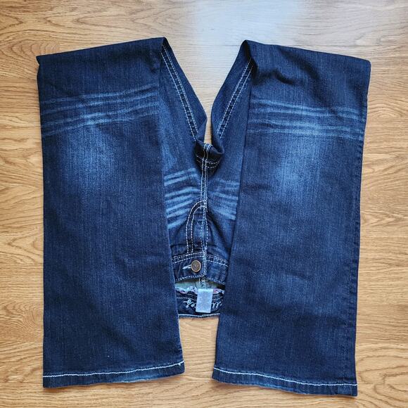 Maurices Jeans Womens Juniors Size 5/6 Reg Embroidered Bootcut Dark Low Rise - Picture 8 of 10